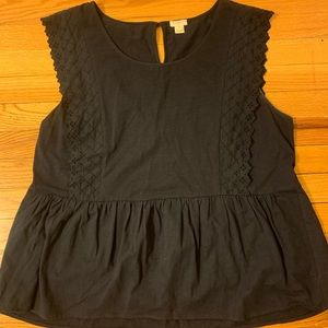 Navy blue peplum blouse